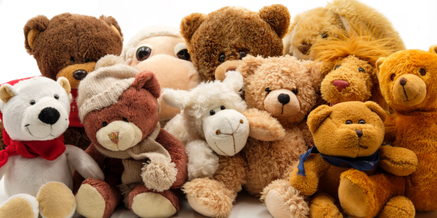 A group of teddy bears.