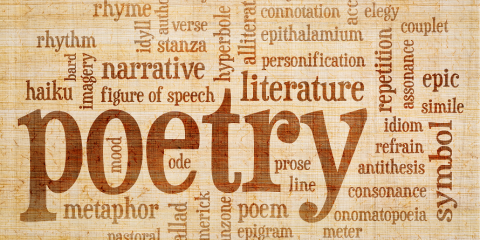 The word "Poetry" is spelt out.