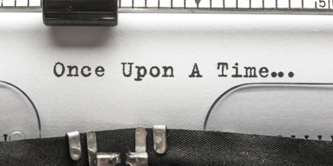 "Once upon a time" written with a typewriter.