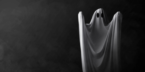 A sheet over a person to make a ghost