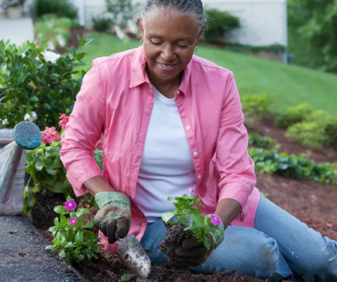 woman gardening