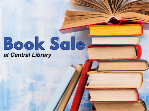 book sale, stack of books 