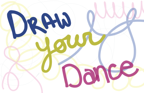 title draw your dance in scribbled letters