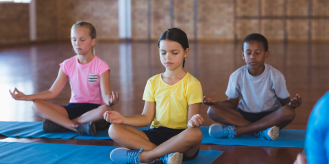 Kids doing yoga