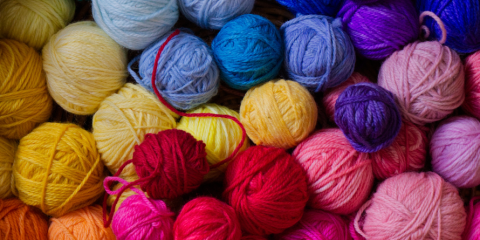 Balls of yarn of every colour. 