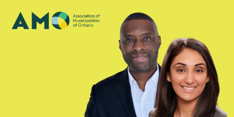 AMO Association of Municipalities of Ontario, photo of Steve Anderson and Jasvinder Sandhu
