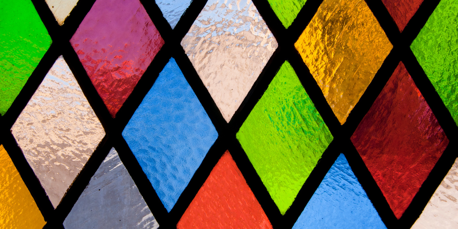 A stained glass window.