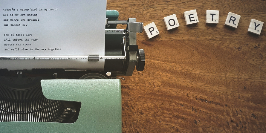 A poem on a typewriter