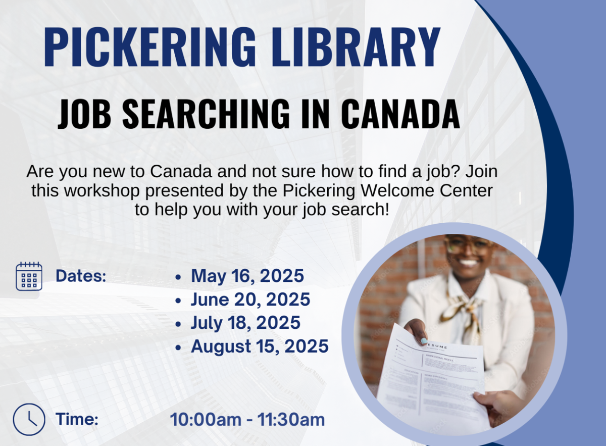 Pickering Library Job Searching in Canada flyer