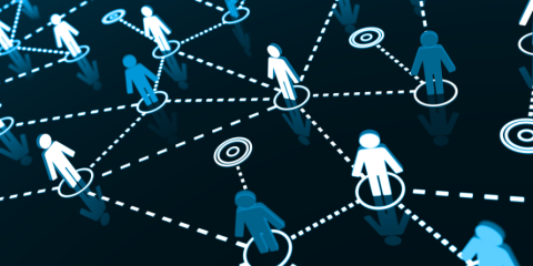 a graphic of people icons connected by dots