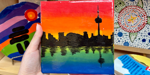 Painting on small canvas