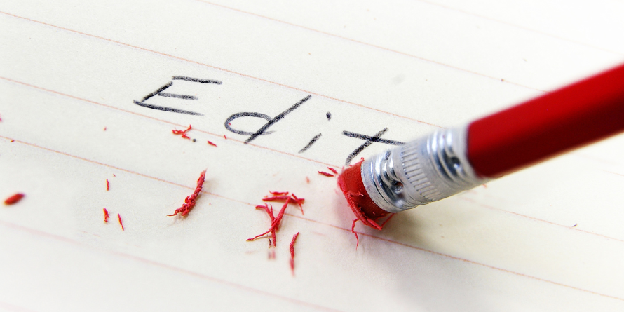 Erasing the word 'Edit'.