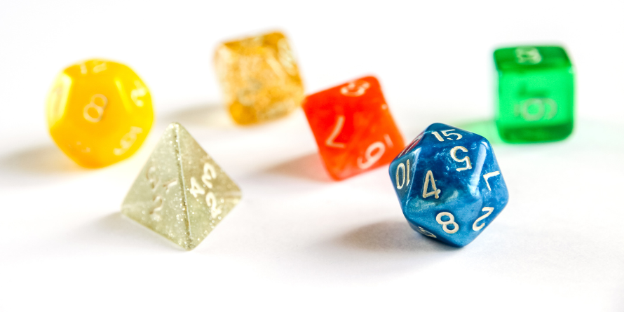 DnD Dice on a table