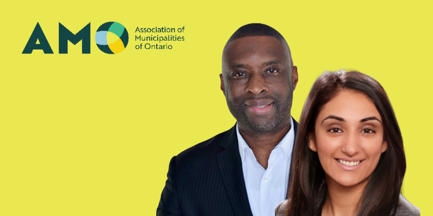 AMO Association of Municipalities of Ontario, photo of Steve Anderson and Jasvinder Sandhu