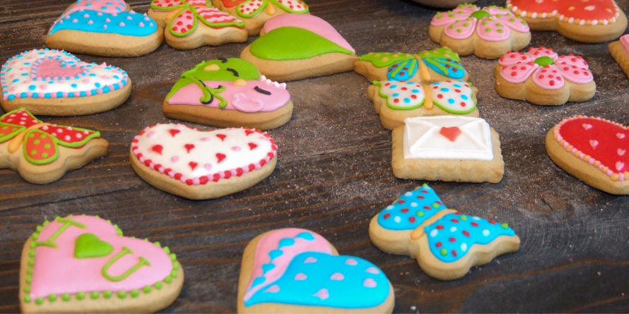 Cookies decorated with icing